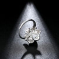 Jinse Snow Love Flower Open Ring Aaa Zirkon Muschel Perlen Größe Verstellbarer Damen Ring sku image 2