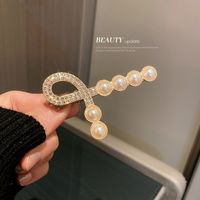 Koreanischer Diamantbesetzter Perlen-haarnadel-mode-seitenclip Großhandel sku image 2