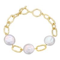 New Pearl Handmade S925 Silver Baroque Button Ot Buckle Bracelet sku image 4