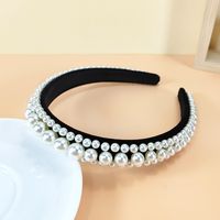 European And American New Vintage Pearl Headband High-end Fashion Sponge Hairpin Cross-border Hot Sale Personality Hair Band Ladies sku image 5