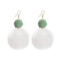 New Candy Color With Hair Ball Earrings Ball Earrings Female Wholesale sku image 4