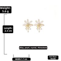 Pearl Crystal Rhinestone Flower Earrings Ins Fashion Earrings sku image 3