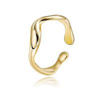 Simple Minimalist Irregular Fluid Line Titanium Steel Ring sku image 4