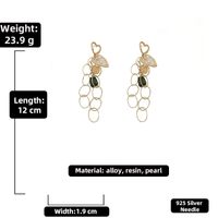 Exaggerated Long Circle Heart Tassel Earrings Fashion Earrings sku image 2