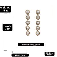 925 Silver Needle Baroque Pearl Love Long Tassel Earrings European And American Ins Retro High-grade Temperament Earrings For Women sku image 3