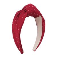 Simple Fabric Knotted Retro Solid Color Inlaid Rhinestone Hairband Wholesale sku image 5