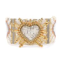 Bohemian Style Miyuki Rice Beads Weaving Heart Personality Stacking Bracelet sku image 1