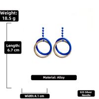 Exaggerated Klein Blue Geometric Circle Earrings Ins Fashion Temperament Niche Earrings Wholesale sku image 2