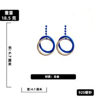 Exaggerated Klein Blue Geometric Circle Earrings Ins Fashion Temperament Niche Earrings Wholesale sku image 1