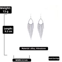 Fashionable Exaggerated Rhinestone Long Tassel Earrings European And American Ins Refined Grace High-grade Personality Affordable Luxury Earrings For Women sku image 3
