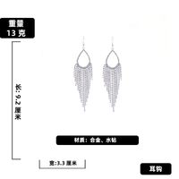 Fashionable Exaggerated Rhinestone Long Tassel Earrings European And American Ins Refined Grace High-grade Personality Affordable Luxury Earrings For Women sku image 2