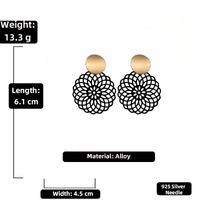 Vintage Acrylic Pattern Hollow Geometric Contrast Color Earrings Wholesale sku image 3