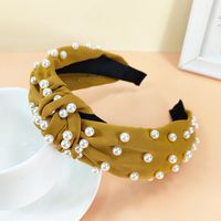 New Retro Pearl Knotted Hairband Simple Wide-brimmed Hair Accessories sku image 6