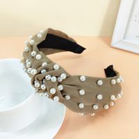 New Retro Pearl Knotted Hairband Simple Wide-brimmed Hair Accessories sku image 10
