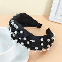 New Retro Pearl Knotted Hairband Simple Wide-brimmed Hair Accessories sku image 7