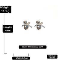 Retro Inlaid Rhinestone Bow Heart Earrings Wholesale sku image 3