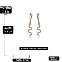Fashion Exaggerated Rhinestone Snake-shaped Long Copper Earrings Wholesale sku image 3