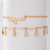 Fashion Ornament Letters Double-layer Anklet Alloy Water Drop Foot Ornaments main image 2