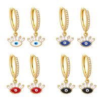 Fashion Evil Eyes Shaped Women's Inlay Zircon Dripping Eardrop Copper main image 1