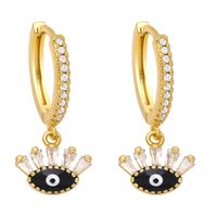 Fashion Evil Eyes Shaped Women's Inlay Zircon Dripping Eardrop Copper main image 5