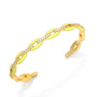 Fashion New Multi-color Enamel Drop Oil Geometric Open Bracelet Simple sku image 1
