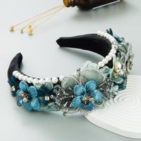Baroque Style Fashion Pearl Lace Petal Diamond Crystal Headband main image 5