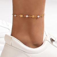 Simple Jewelry Pearl Single-layer Geometric Star Alloy Anklet Foot Ornaments sku image 1