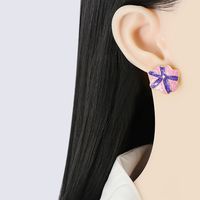 New Fashion Creative Lotus Leaf Shape Pink Dripping Cute Alloy Earrings main image 5