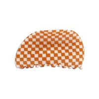 Fashion Chessboard Plaid Color Barrettes Cellulose Acetate Sheet Retro Semicircle Female Hair Grip sku image 3