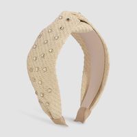Fashion Simple Straw Wide Edge Geometry Patternknotted Hair Accessories Headband main image 5