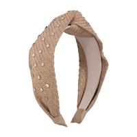 Fashion Simple Straw Wide Edge Geometry Patternknotted Hair Accessories Headband main image 3