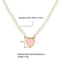 Mode Einfache Schlüsselbein Kette Frauen Barock Perle Perlen Herz Anhänger Halskette main image 5