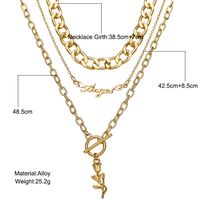 Fashion Simple Multi-layer Rose Pendant Chain Necklace Wholesale main image 5
