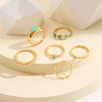 Mode Neue Geometrische Smaragd Intarsien Knuckle Ring Set 6-stück Großhandel main image 5