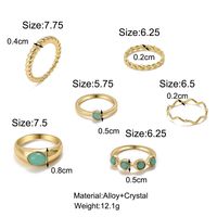 Mode Neue Geometrische Smaragd Intarsien Knuckle Ring Set 6-stück Großhandel main image 3