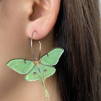 Fashion Elegant Acrylic Green Butterfly Pendant Earing Female main image 5