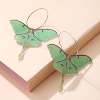 Fashion Elegant Acrylic Green Butterfly Pendant Earing Female main image 1