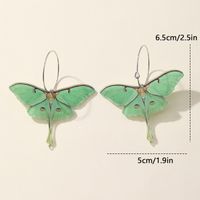 Fashion Elegant Acrylic Green Butterfly Pendant Earing Female main image 2