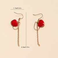 2022 New Fashion Elegant Red Heart Long Tassel Alloy Earrings main image 5