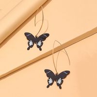 Fashion Simple Printed Black Butterfly Alloy Earrings Wholesale main image 5