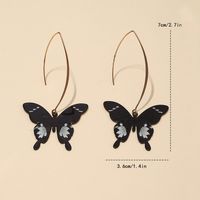 Fashion Simple Printed Black Butterfly Alloy Earrings Wholesale sku image 2