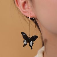 Fashion Simple Printed Black Butterfly Alloy Earrings Wholesale main image 1