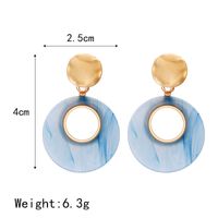 Fashion Elegant Big Colorful Oval Acetate Pendant Alloy Earrings main image 4