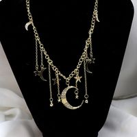 Diamond-embedded Fantasy Star Moon Tassel Mori Fairy Style Necklace main image 5