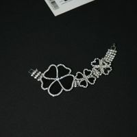 Strass Drip Glasierte Blume Clover Halskette sku image 1
