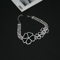 Collar De Trébol De Flores Vidriadas Con Diamantes De Imitación sku image 2