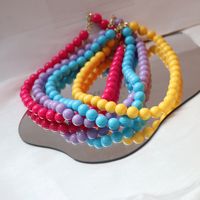 Solid Color Beaded Pearl Sweet Necklace Multicolors main image 5