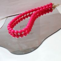 Solid Color Beaded Pearl Sweet Necklace Multicolors sku image 2