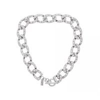 Thick Chain Rhinestone-studded Hollow Short Necklace main image 5