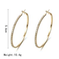 Fashion Diamond Inlaid Geometric Big Circle Metal Earrings Letter Combination Stud Earrings main image 5